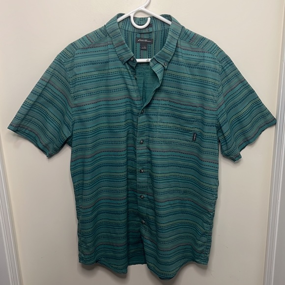 Eddie Bauer Men Classic Fit Aztec Pattern Print Button Down Shirt - Picture 7 of 13